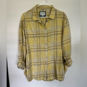 American Eagle AE Oversized Boyfriend Flannel Button Down Shirt